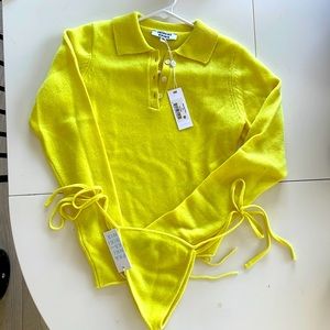 Brand new, tags on Frankie’s Bikini set with cashmere open back polo and bottoms